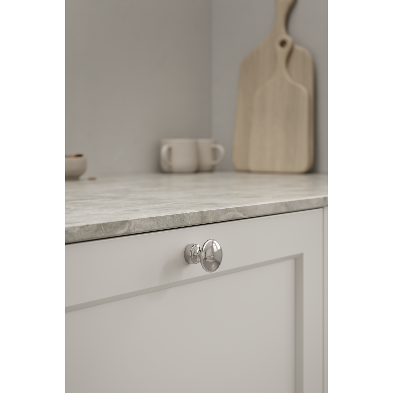 Bouton BARON ø32 h32 zamac nickel poli 